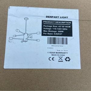 Pendent light fixture brand new never opened